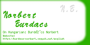 norbert burdacs business card